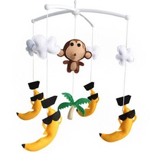 Baby Boys/Girls Music Mobile for Crib Tropical Monkey Yellow/Green Shower Gift
