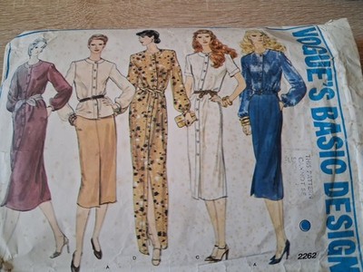 Vintage Vogue 2262 Schnittmuster Basic Design 70er 80er Jahre Kleid Top Rock 