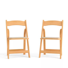 Natural Wood Folding Chair 2-Pack 