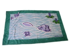 Authentic HERMES Seal beach towel Cotton 5005