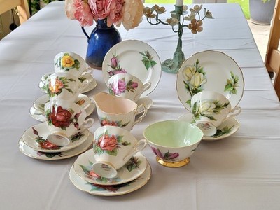 Paragon Henry Wheatcroft 6 berühmte Rosen 20 Teile komplettes Teeservice Teetassen & Untertassen