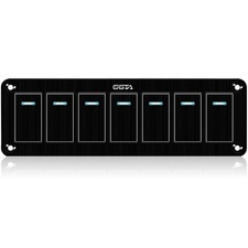 7 Gang Rocker Switch Panel Waterproof  12v-24v Aluminum Boat Marine Switc