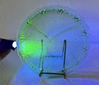 Jeannette Green Uranium Depression Glass Divided Grill Plate Cherry Blossom