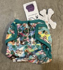 New Tokidoki Cloth Diaper Cover Newborn Rare Donutella Snaps rumparooz