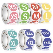 3500 PCS Clothing Size Stickers TShirt Size Labels 1 Inch Round Self Adhesive...