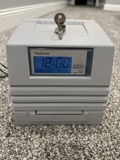 Pyramid Time Systems 4000 Time Clock, Auto Totaling, 50 Employees ~ Key Included
