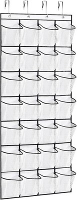 Schuh-Organizer mit 28 großen Taschen, transparentes Premium-Schuhregal für Tür,