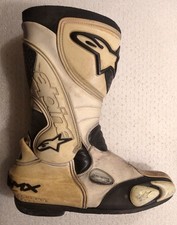 STIVALE MOTO SPORTIVO ALPINESTARS SMX CON PROTEZ PELLE COLORE BIANCO TAGLIA 42