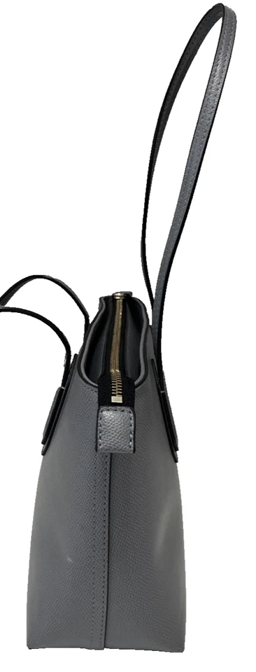 Bolso de Mano Emporio Armani Gris PVC Acabado Saffiano Cremallera Superior Logo Cartera de Hombro Foto 2 de 4