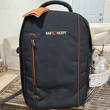 K F Concept Camera Backpack DSLR Mirrorless Photography Bag   Black/Orange