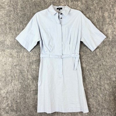 Theory Concord Good Linen Blend Belted Shirt Dress Short Sleeve Sz 4 Light Blue | eBay Theory Concord Good Linen Blend Belted Shirt Dress Short Sleeve Sz 4 Light Blue | eBay