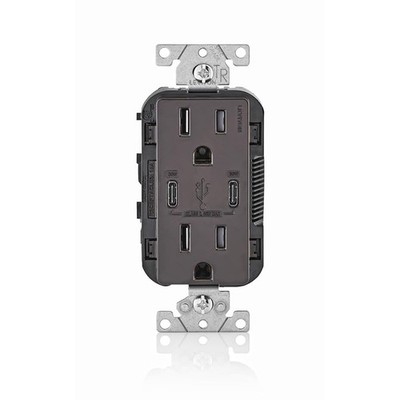30W (6A) USB Dual Type-C/C Power Delivery In-Wall Charger with 15A Tamper-Res...