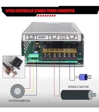 AC 110-220V to Adjustable DC 0-100V 6A Enclosed Power Converter Silver
