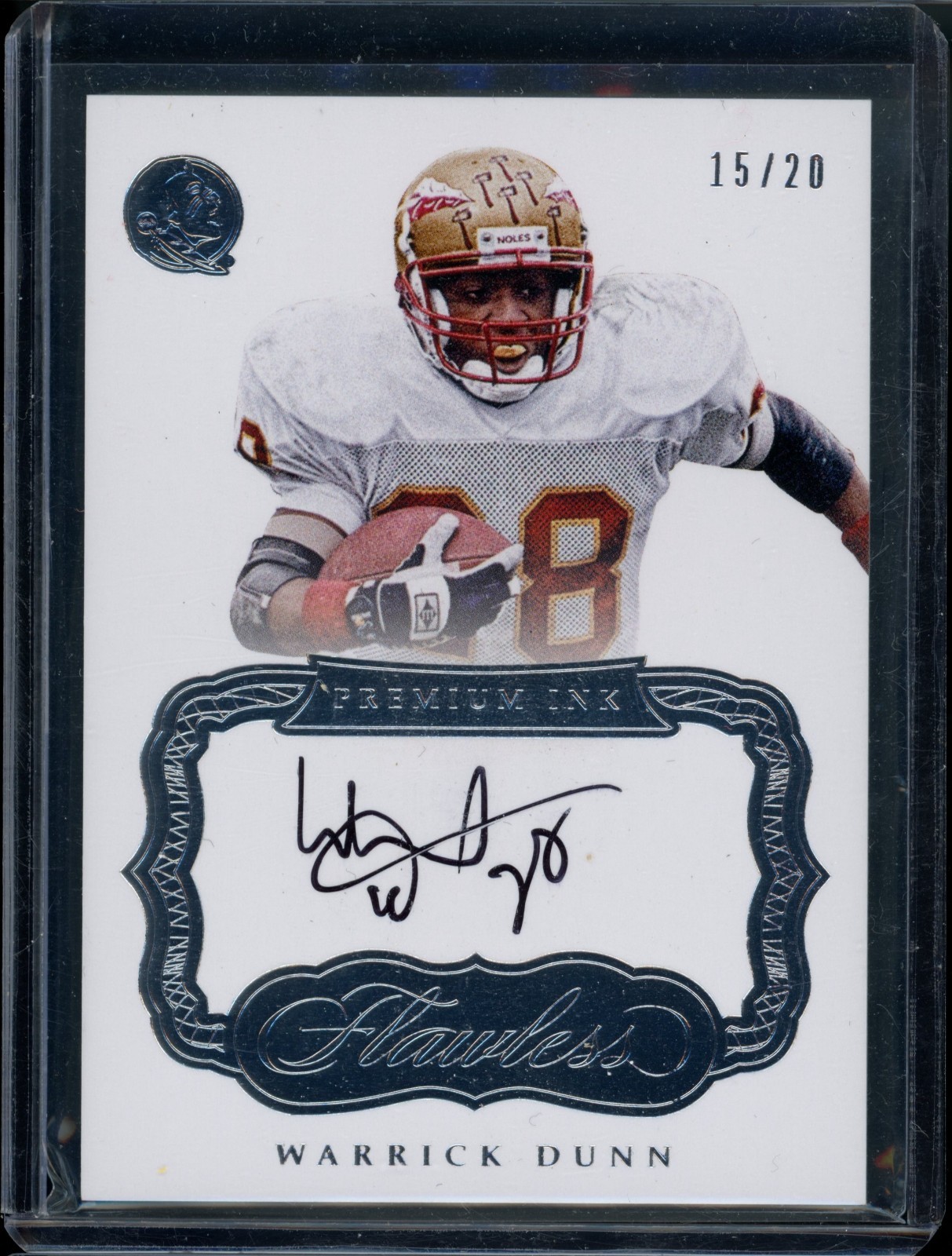 WARRICK DUNN AUTO 2017 FLAWLESS PREMIUM INK /20 BUCCANEERS Florida State