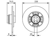 2x BOSCH Bremsscheiben Hinten für RENAULT 19 II Cabriolet (D53, 853) 238mm