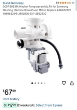 Washing Machine Drain Pump Motor, See Description For Model