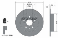Textar Bremsscheiben Textar PRO Ø 278Mm Voll Beschichtet FüR Suzuki 92225303