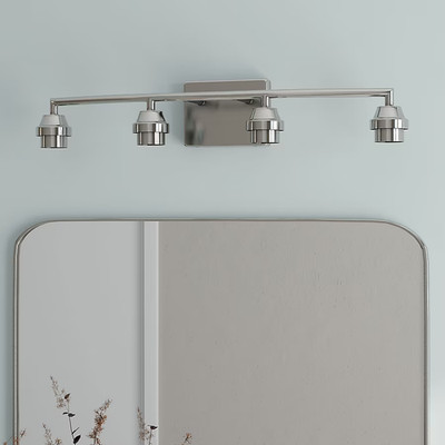 Style Selections 4-Light Vanity Bar Fitter Brushed Nickel Bathroom Light Fixture