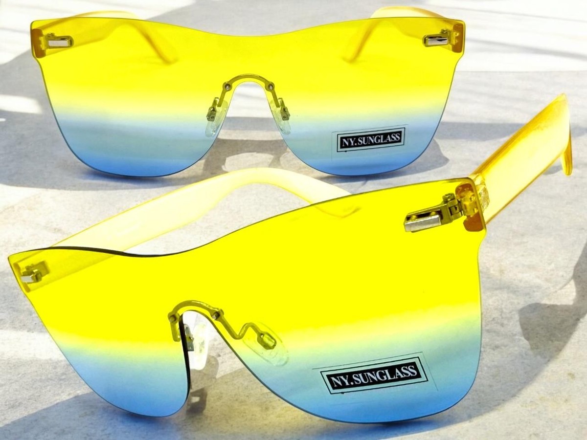 Rimless Retro Shield Sunglasses with Polarized UV400 Lenses Luxury Rimless Shield Designer Sunglasses & Glasses... From  main image 2