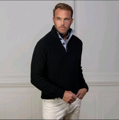 Collars and Co NWT Small Kennebunkport Sweater Black Cotton Pullover