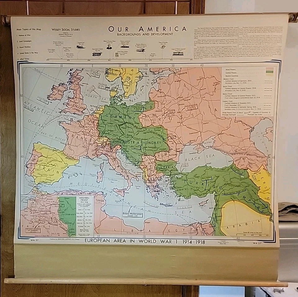 Vintage Original Antique World Maps & Atlases 1950-1959 Date Range