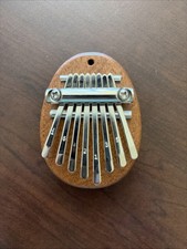 Mini Kalimba 8-Key Thumb Piano Finger Harp Instrument Wood 3 Inches Long Brown