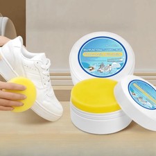 Shoe Cleaning Cream with Sponge Multi-Functional Cleaning Stain Removal Cream