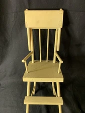 VINTAGE JENNY LIND STYLE WOODEN BABY DOLL HIGH CHAIR PULLOVER TRAY 14” In Height