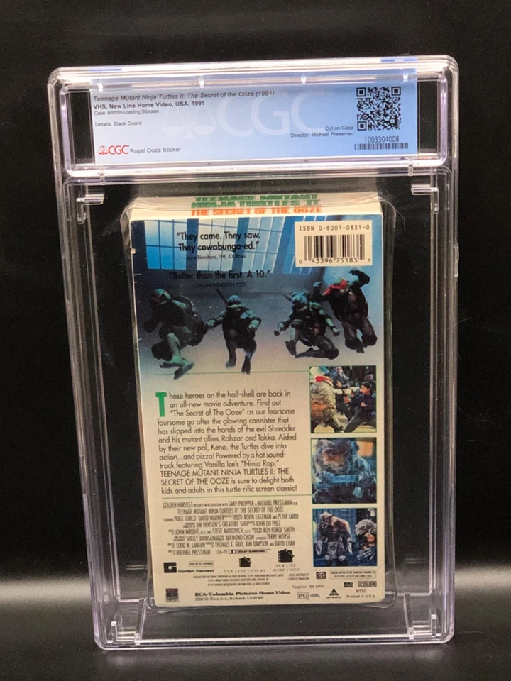 Teenage Mutant Ninja Turtles 2 (1991) - 1991 VHS - CGC 8.0 - SEALED Grade A - Image 2 of 4