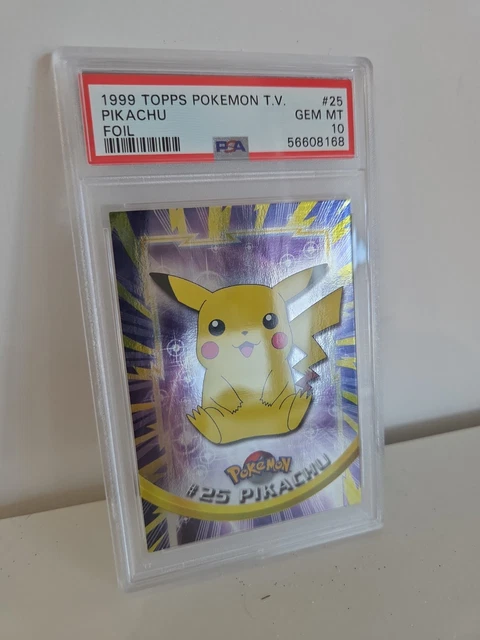 Pikachu 1999 Topps Pokemon TV #25 Foil Blue Logo PSA 10