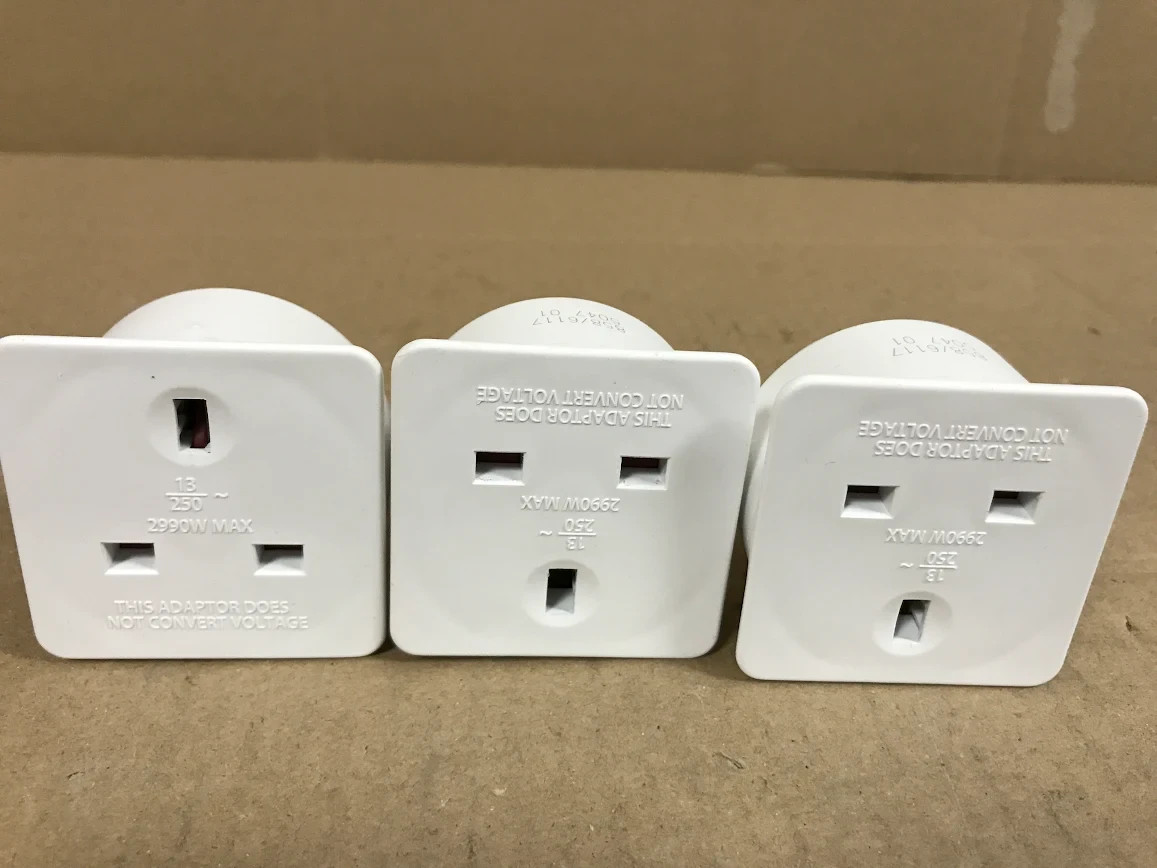 Masterplug UK to Europe Travel Adaptor Single Socket 13 Amp 3pc White