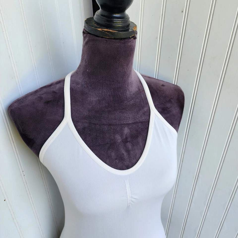 Tommy Hilfiger White Seamless Scrappy Bodysuit Red White Blue Straps Stretch M - Image 2 of 4