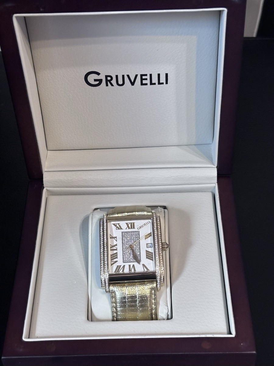 Montre Suisse Gruen Bicolore Cadran Diamant - Boîte 40mm - Quartz - Occasion