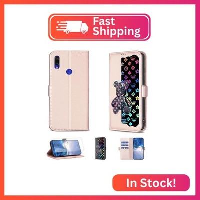 Case Compatible for Redmi Note 7 Phone Case Flip Stand Cover [with Tempered Glas