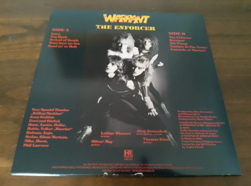 WARRANT – The Enforcer – LP – Red Vinyl – Exciter – Slayer – Nasty Savage  - Bild 2 von 4