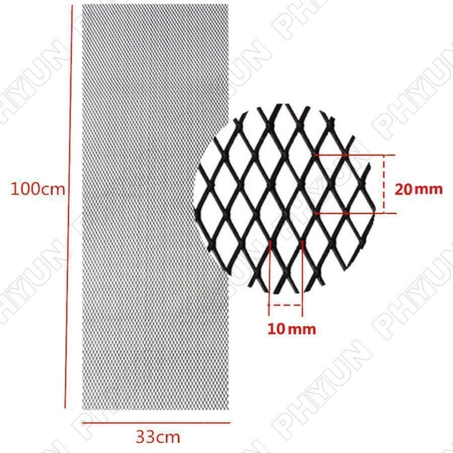 Universal Car Front Bumper Grille Mesh 40"x13" Aluminum Black For Car SUV Pickup Foto 4 de 4