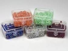 Glass Cube Seed Beads 5 Colors 200 grams 5 Flip Top Plastic Storage Boxes 1
