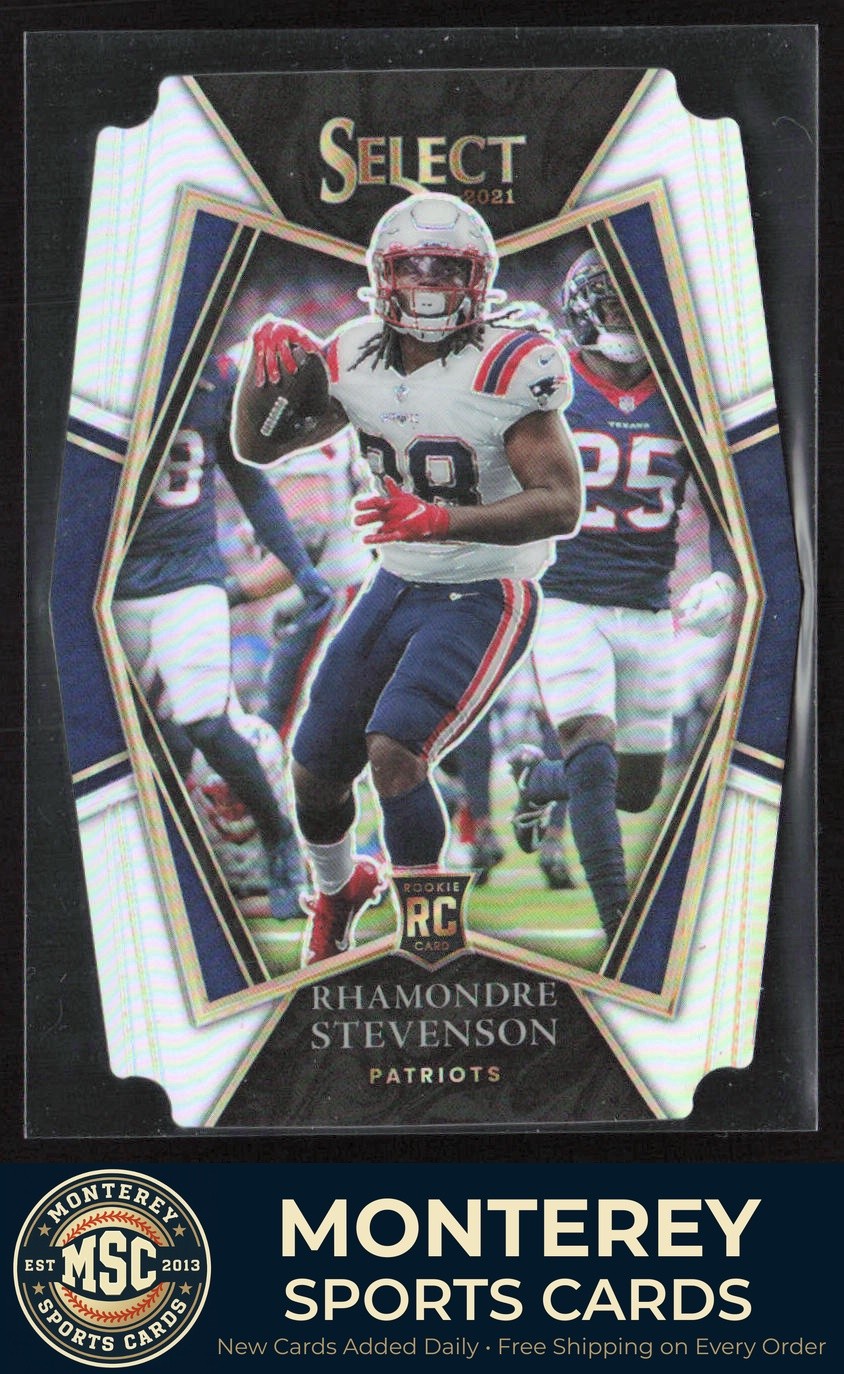 Rhamondre Stevenson 2021 Panini Select Silver Prizm Die Cut RC #175 Patriots
