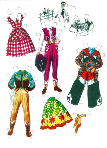 VINTAGE UNCUT 1951 GENE AUTRY MELODY RANCH PAPER DOLLS~RARE~#1 TOP REPRODUCTION - Picture 3 of 8
