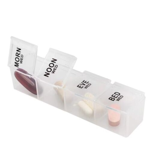 Double-sided 14 Day Pill Box Compact Vitamin Storage Case Short & Long Trips - Picture 5 of 10