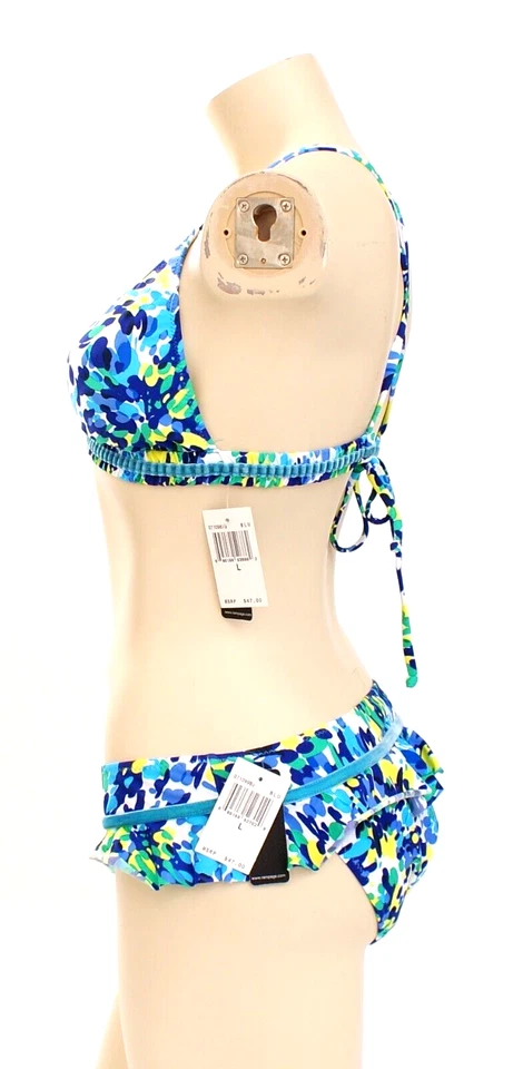 Rampage Swim 2-Piece Blue Pattern Bikini Women's L NWT - Image 3 of 4
