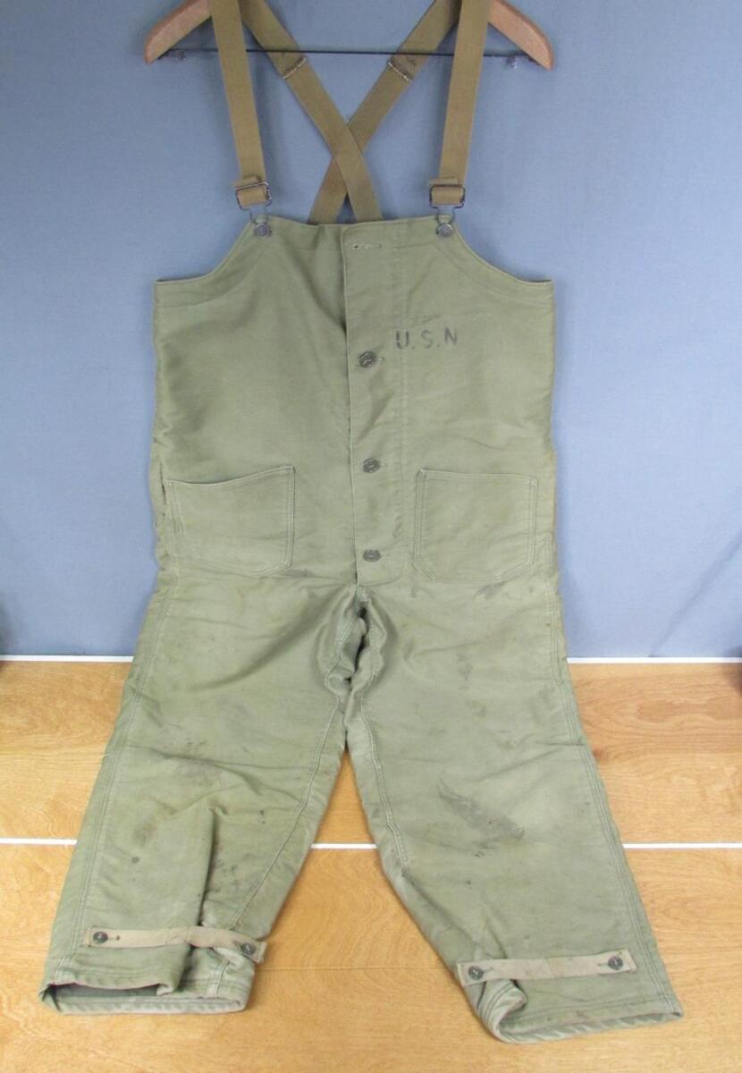 Vintage 1940s US Navy Deck Overalls USN Bib Stencil Pants Vintage 1940s US Navy Deck Overalls USN Bib Stencil Pants