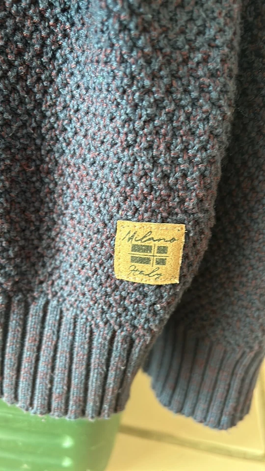 MILANO Италии вязаный высокий воротник 1/4 молнии лучший Sport моды мужской свитер размер XL - Изображение 4 из 4