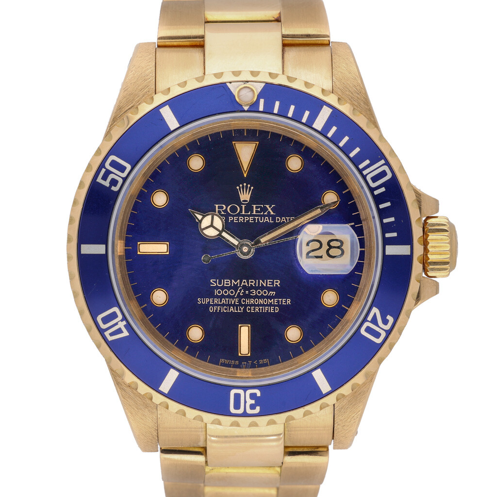 Rolex Submariner 16618 with 40mm 18ct Yellow Gold case and Blue dial. Excelle...