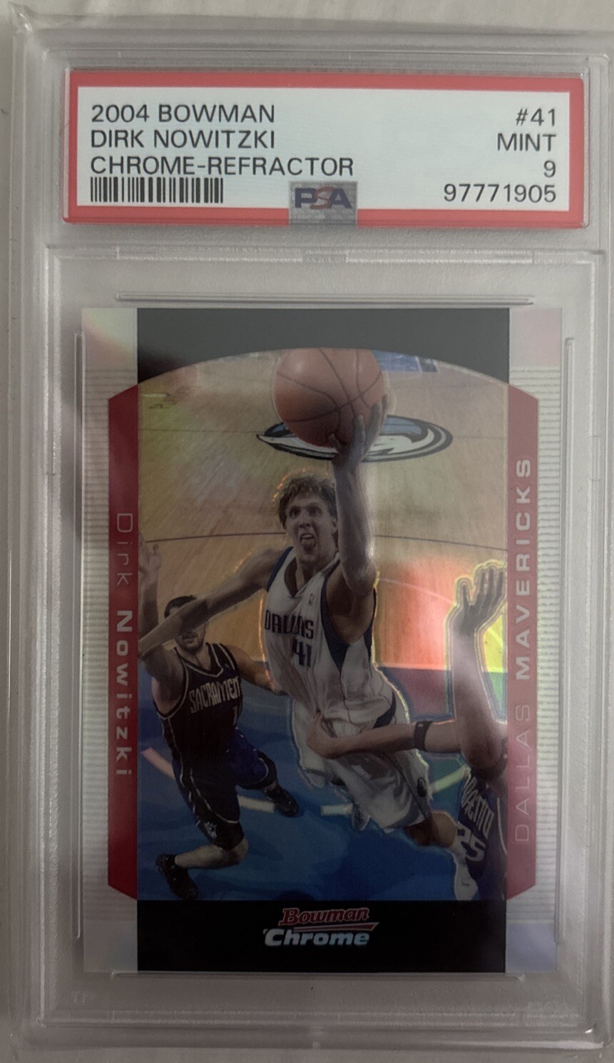 DIRK NOWITZKI 2004-05 Bowman Chrome RARE PSA 9 /300 HOF Refractor LOW POP!
