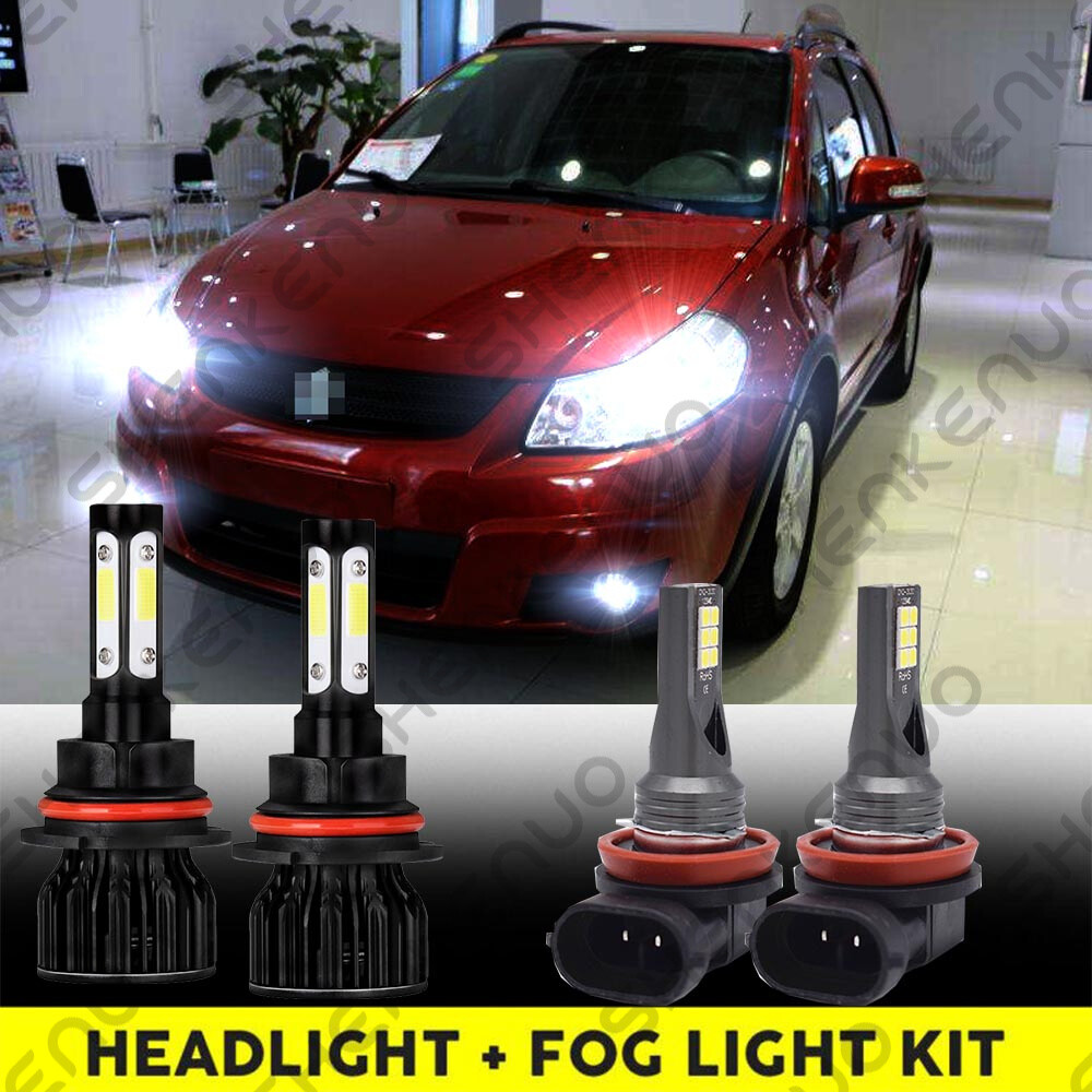fit Suzuki SX4 2007-2013 4Side LED Headlight High Low Beam Fog Light Bulbs 4x fit Suzuki SX4 2007-2013 4Side LED Headlight High Low Beam Fog Light Bulbs 4x