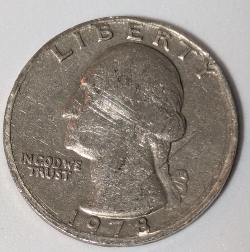 1978 USA QUARTER No Mint Mark Error Press Collar Broadstroke RARE Rim 25 Cents - Picture 2 of 7