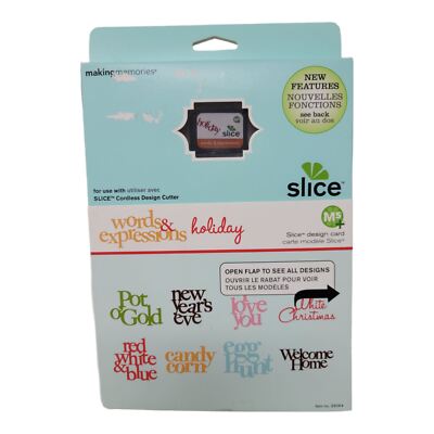 Holiday Words & Expressions Slice Design Cutter Card Craft Artwork Memories NOS