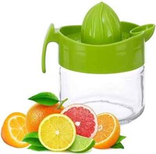 Glass Fruit Juicer Lemon Lime Orange Citrus Squeezer Hand Press Manual Juicer