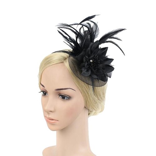 Gwendolyn Gleason Light Ivory Black Hair Comb Formal Bridal Fascinator GWENDOLYN GLEASON Light Ivory Black Hair Fascinator Formal  main image 4